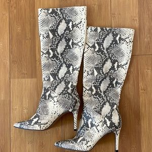 Steve Madden Kinga Embossed Knee High Snakeskin boot